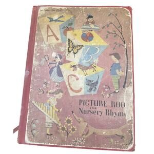 🌸 ABC Picture Book Nursery Rhymes Vintage Whitman Kids Storybook Cottagecore